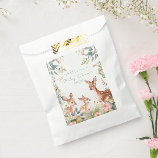赤ちゃんシャワーディアフォレストフラワー フェイバーバッグ (封をした状態)