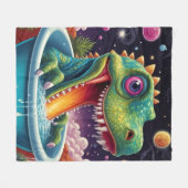 赤ちゃんシャワーディノダニ フリースブランケット (正面(横))