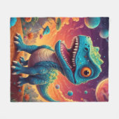 赤ちゃんシャワーディノダニ フリースブランケット (正面(横))