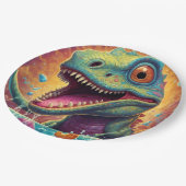 赤ちゃんシャワーディノダニ ペーパープレート (アングル)