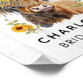 赤ちゃんシャワーハイランドカウウェルカムサイン ポスター (角)