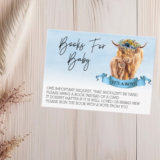 赤ちゃんシャワーハイランドカウボーイカーフ用の本 名刺