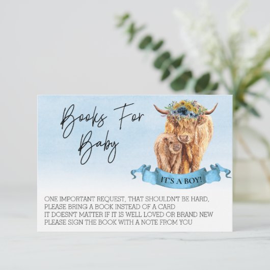 赤ちゃんシャワーハイランドカウボーイカーフ用の本 招待状 (スタンド正面)