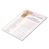 赤ちゃんシャワーハイランド牛ピンクの単語スクランブルゲーム ノートパッド (アングル)