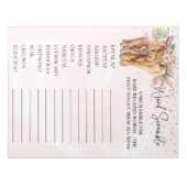 赤ちゃんシャワーハイランド牛ピンクの単語スクランブルゲーム ノートパッド (正面)