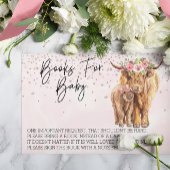 赤ちゃんシャワーハイランド牛ピンクカーフ用の本 エンクロージャーカード