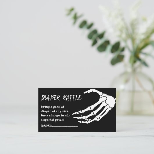 赤ちゃんシャワーハロウィンおむつラッフル エンクロージャーカード (スタンド正面)