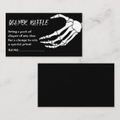 赤ちゃんシャワーハロウィンおむつラッフル エンクロージャーカード (正面/裏面)