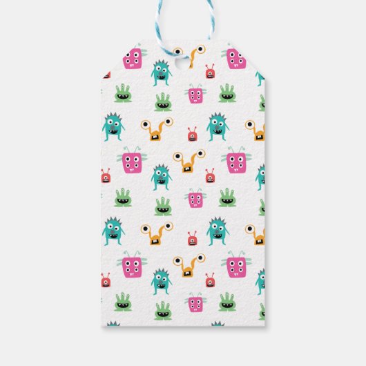 赤ちゃんシャワーハロウィーンの途中の小さな怪物 ギフトタグ (裏面)