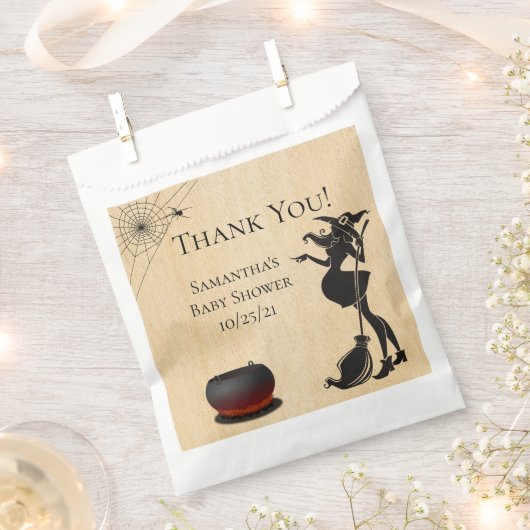 赤ちゃんシャワーハロウィーンウィッチキャンディ フェイバーバッグ (クリップ留めされた状態)