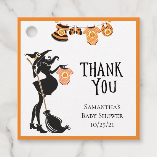 赤ちゃんシャワーハロウィーンウィッチ フェイバータグ (正面)