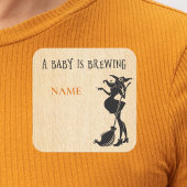 赤ちゃんシャワーハロウィーン名タグ醸造ウィッチ スクエアシール