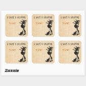 赤ちゃんシャワーハロウィーン名タグ醸造ウィッチ スクエアシール (シート)