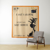 赤ちゃんシャワーハロウィーン魔女フォトバックグラウンド タペストリー (インサイチュ)