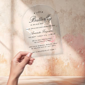 赤ちゃんシャワーバタフライピンクガールアーチ アクリル招待状