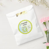 赤ちゃんシャワーバッグ、木にフクロウ、青、緑 フェイバーバッグ (封をした状態)