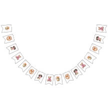 赤ちゃんシャワーバナーとピンクの弓と赤ちゃん動物