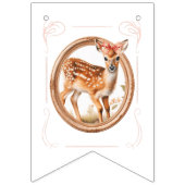 赤ちゃんシャワーバナーとピンクの弓と赤ちゃん動物 バンティングフラッグ (第2の旗)