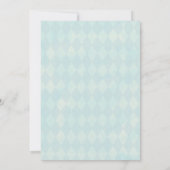 赤ちゃんシャワーバニーライトブルーベビーシャワー 招待状 (裏面)