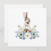 赤ちゃんシャワーバニー空白のカード サンキューカード (正面/裏面)