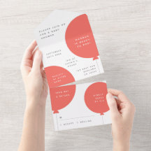 赤ちゃんシャワーバルーン | コーラルピンクミニマリストRSVP