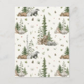 赤ちゃんシャワーバンプゲーム男女兼用ウッドランド エンクロージャーカード (裏面)