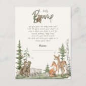 赤ちゃんシャワーバンプゲーム男女兼用ウッドランド エンクロージャーカード (正面)