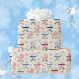 赤ちゃんシャワーパステルinピンク&ブルーギフト ラッピングペーパー