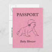 赤ちゃんシャワーパスポート インビテーションポストカード (正面/裏面)