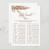 赤ちゃんシャワーパンパスベビーアニマルゲームII 招待状 (正面/裏面)