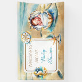 赤ちゃんシャワーパーソナライズされたへようこそ 横断幕 (縦)