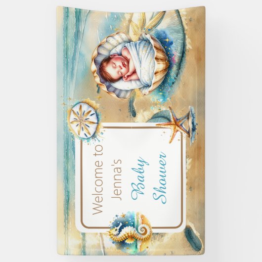 赤ちゃんシャワーパーソナライズされたへようこそ 横断幕 (縦)