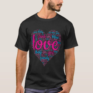 赤ちゃんシャワーパーティーピンクブルーボーイガールジェンダーリビール Tシャツ