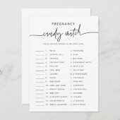 赤ちゃんシャワーパーティーフレーズ一致ゲーム活動カード 招待状 (正面/裏面)