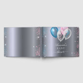 赤ちゃんシャワーパーティー青ピンク ゲストブック (全面)