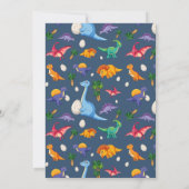 赤ちゃんシャワーパーティー、青い恐竜 招待状 (裏面)