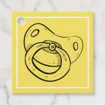 赤ちゃんシャワーパーティー – 黄色おしゃぶり – 