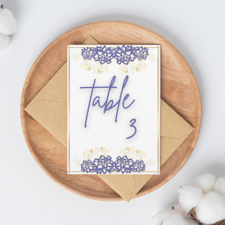 赤ちゃんシャワーパープルフラワーズフラットテーブルカード サンキューカード