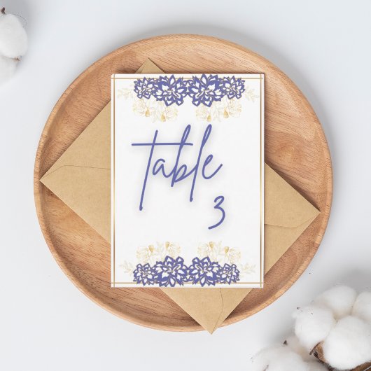 赤ちゃんシャワーパープルフラワーズフラットテーブルカード サンキューカード