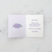 赤ちゃんシャワーパープルフローラありがとう サンキューカード (内部)