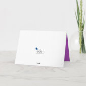 赤ちゃんシャワーパープルロッキングホースの水彩画 カード (裏面)