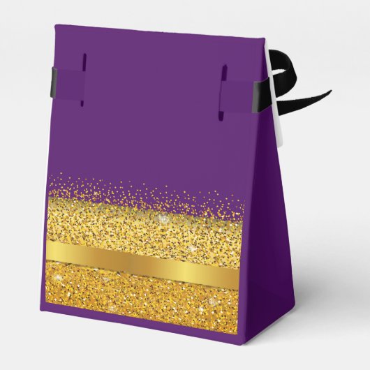 赤ちゃんシャワーパープル金ゴールドガールモノグラム名 フェイバーボックス (裏面サイド)