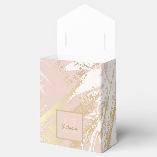 赤ちゃんシャワーパーム離れツリーピンク白金ゴールド フェイバーボックス (オープン)