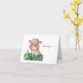 赤ちゃんシャワーヒッポジャングルウォーターカラーカード カード (黄色い花)