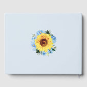 赤ちゃんシャワーヒマワリほこりっぽいブルーフローラ ゲストブック (裏面)