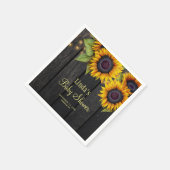 赤ちゃんシャワーヒマワリ素朴 スタンダードカクテルナプキン (角)