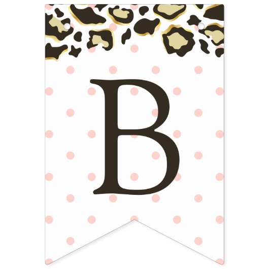 赤ちゃんシャワーヒョウの斑点&トラストライプゴ バンティングフラッグ (第3の旗)