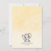 赤ちゃんシャワービンゴイエローエレファントゲーム 招待状 (裏面)