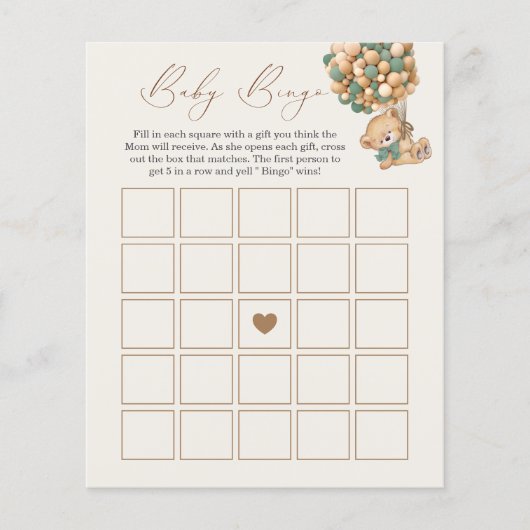 赤ちゃんシャワービンゴゲームを待つことができる (正面)