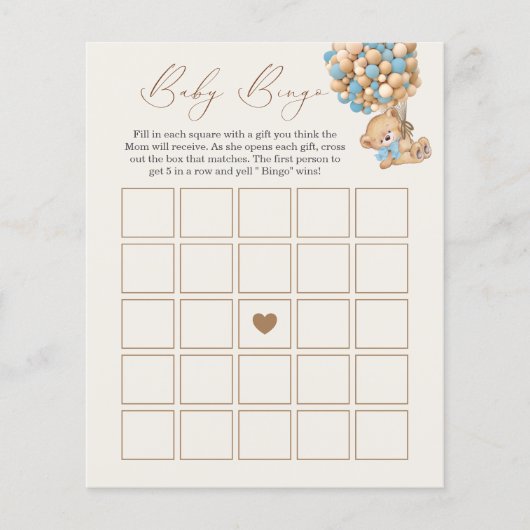 赤ちゃんシャワービンゴゲームを待つことができる (正面)